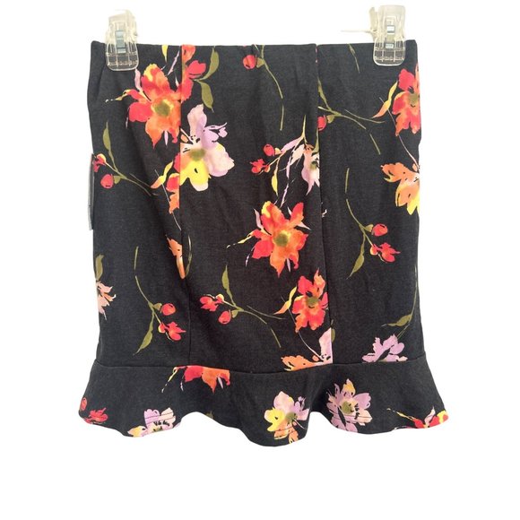 SO Juniors Gray & Orange Ruffled Hem Mini Skirt, Size Small - Picture 2 of 7